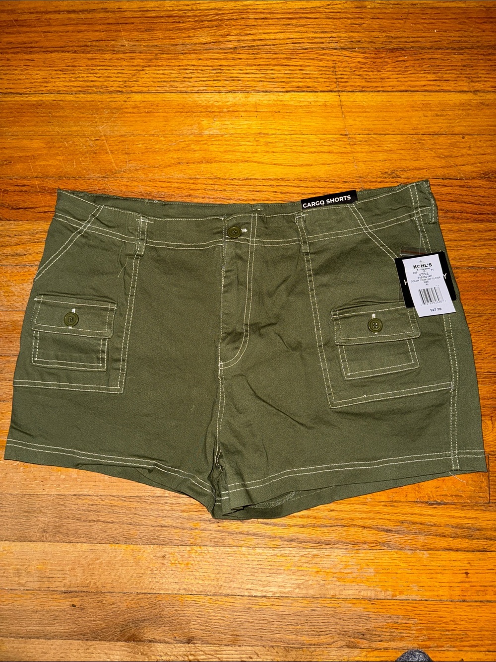 Women’s Olive Green Cargo Pocket Shorts